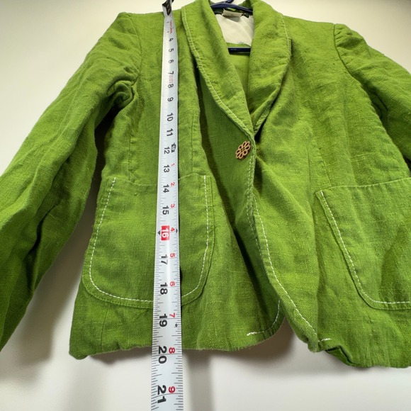 VTG Harve Benard 100% Linen Green Blazer 3/4 Sleeve Womens Size 8 Easter Summer - Picture 6 of 10